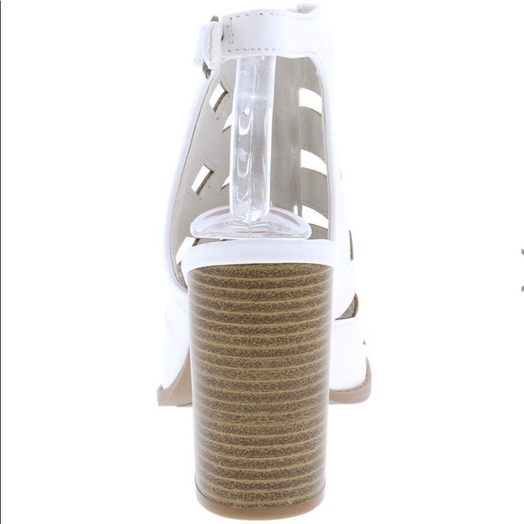 ✨Flash Sale✨White Laser Cut Stacked Heels - Picture 8 of 8